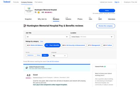 Working at Huntington Memorial Hospital: 73 Reviews about ...