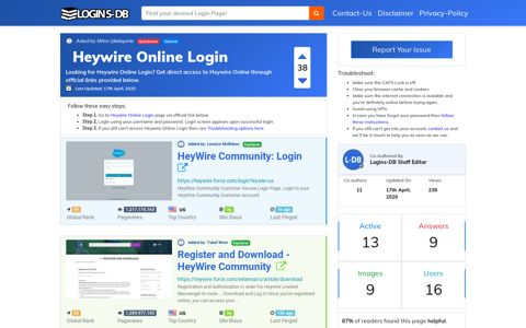 Heywire Online Login - Logins-DB