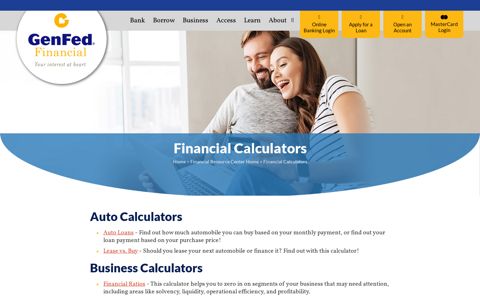Financial Calculators - GenFed Financial