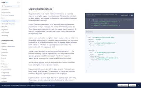 Expanding Responses - Stripe API Reference