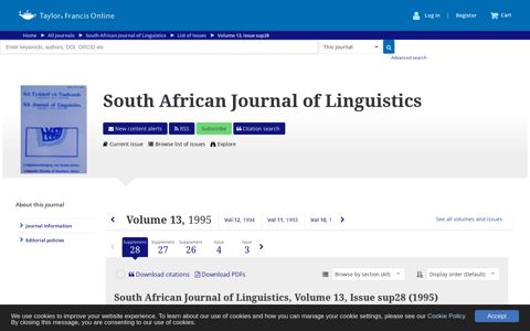 South African Journal of Linguistics: Vol 13, No sup28