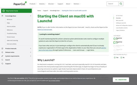 Starting the Client on macOS with Launchd | PaperCut