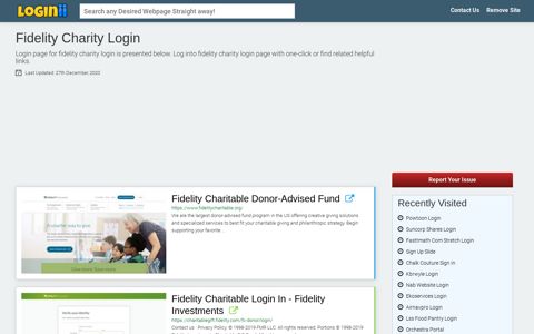 Fidelity Charity Login - Loginii.com
