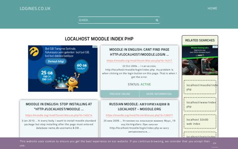 localhost moodle index php - General Information about Login