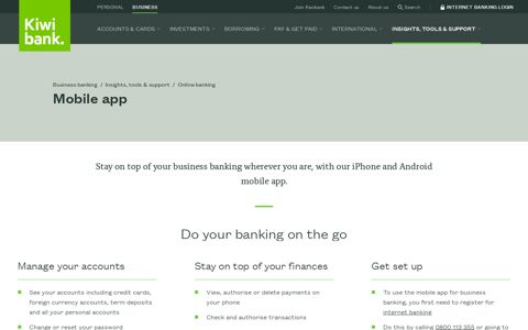 Mobile app | Insights, tools & support - Kiwibank