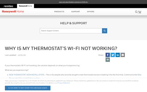 Why is my thermostat's Wi Fi not working? - Honeywell Home