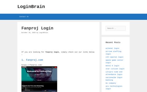 Fanproj - Fanproj.Com - LoginBrain