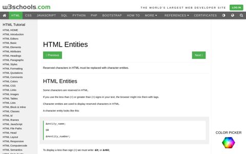 HTML Entities - W3Schools