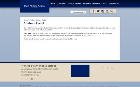 Student Portal – Student Portal – Thomas S. Hart Middle School