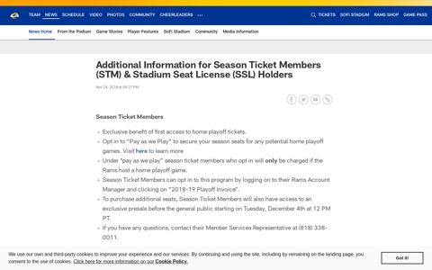 (STM) & Stadium Seat License (SSL) Holders - Los Angeles ...