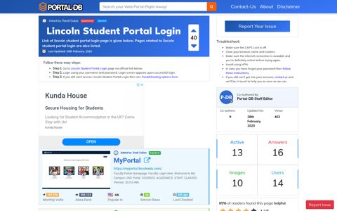 Lincoln Student Portal Login - Portal Homepage