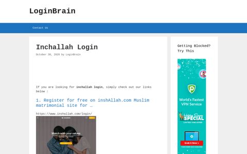 Inchallah - Register For Free On Inshallah.Com Muslim ...