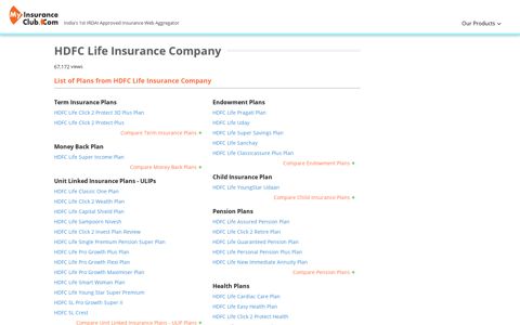 HDFC Life Insurance - Policy Reviews, Premiums & Comparison