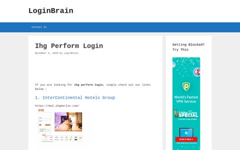ihg perform login - LoginBrain