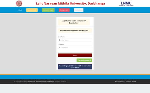 Login Pannel For PG Semester-IV Examination - Lalit Narayan ...