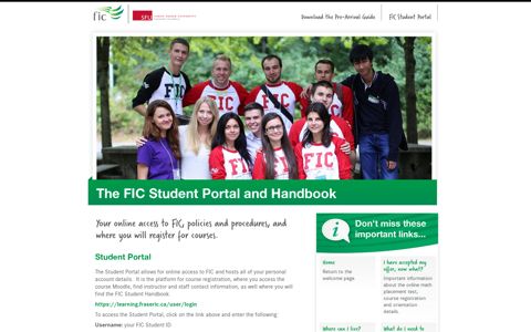 Download the Pre-Arrival Guide FIC Student Portal - Navitas