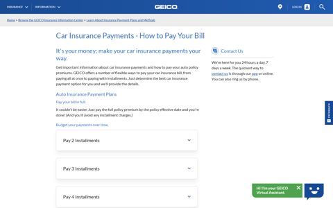 Car Insurance Payments - How to Pay Your Bill | GEICO