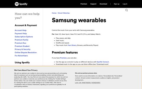 Samsung wearables - Spotify