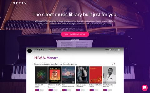 OKTAV: The piano sheet music library built just for you.