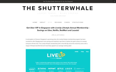 Get Uber VIP in Singapore with LiveUp Lifestyle Annual ...