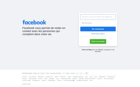 Facebook - Se connecter ou s'inscrire