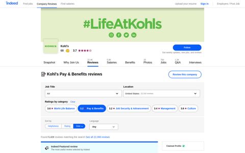 Working at Kohl's: 5,379 Reviews about Pay & Benefits ...
