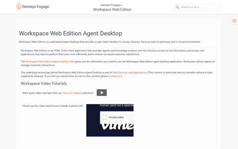 Workspace Web Edition Agent Desktop