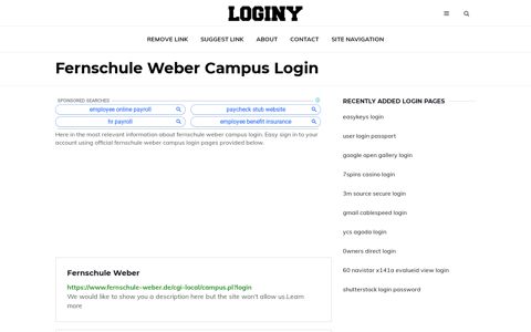 Fernschule Weber Campus Login ✔️ One Click Login - Loginy