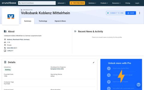 Volksbank Koblenz Mittelrhein - Crunchbase Company Profile ...