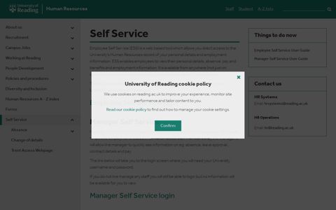 Employee Self Service - University of Reading