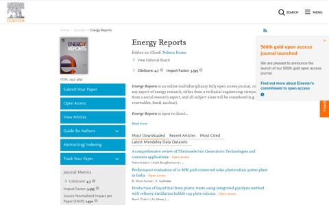 Energy Reports - Journal - Elsevier