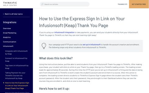 How to Use the Express Sign In Link on Your Infusionsoft (Keap)