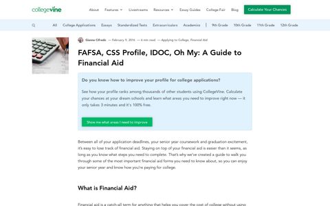 FAFSA, CSS Profile, IDOC, Oh My: A Guide to Financial Aid