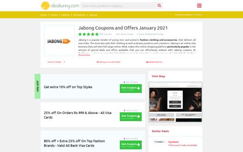 31 Jabong Coupons & Offers - Verified 3 minutes ago