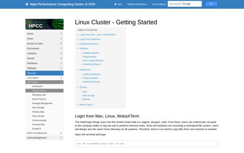 Linux Cluster - Getting Started | HPCC @ UCR