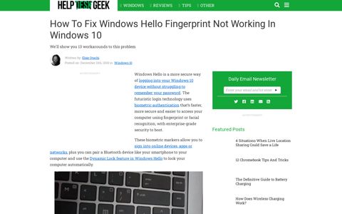 How To Fix Windows Hello Fingerprint Not Working In ...