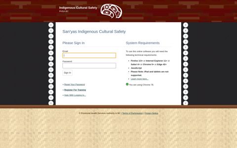 Sign In - Indigenous Cultural Safety