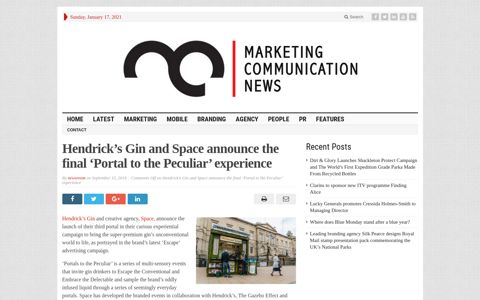 Hendrick's Gin and Space announce the final 'Portal to the ...