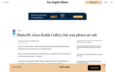 Shutterfly closes Kodak Gallery, but your photos are safe - Los ...