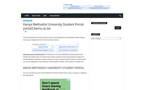 Kenya Methodist University Student Portal: portal2.kemu.ac.ke