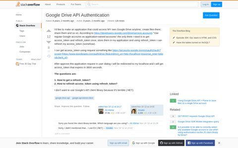 Google Drive API Authentication - Stack Overflow