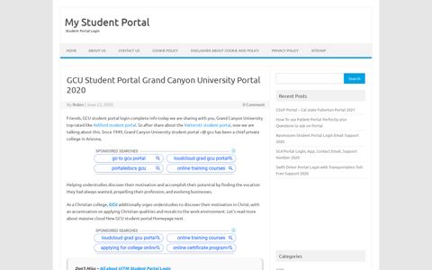 GCU Student Portal Grand Canyon University 2020