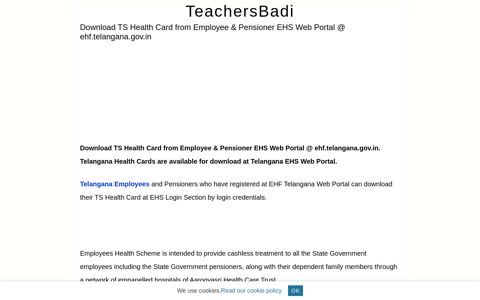 Download TS Health Card from Employee & Pensioner EHS ...