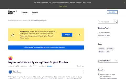 log in automatically every time I open Firefox - Mozilla Support