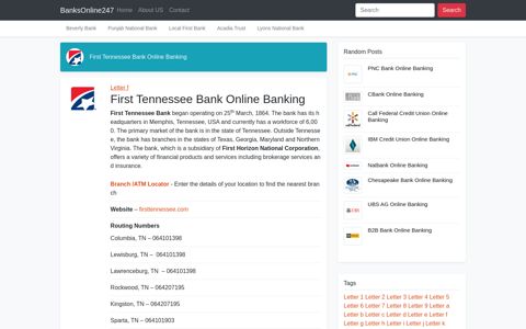First Tennessee Bank Online Banking Sign-In