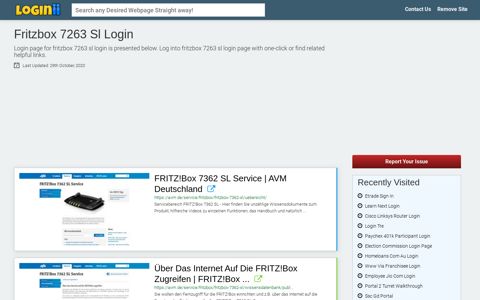Fritzbox 7263 Sl Login - Loginii.com