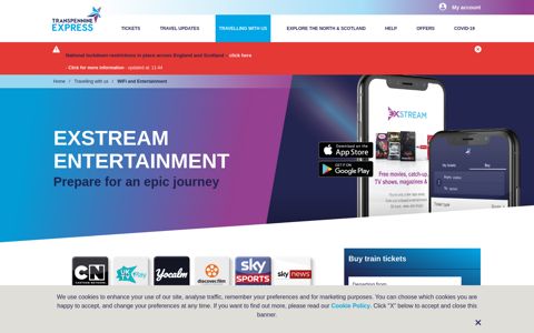 Wi-Fi and Entertainment | Exstream On Board | TransPennine ...