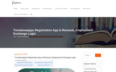 Tnvelaivaaippu Registration app Renewal www ... - digitria.in