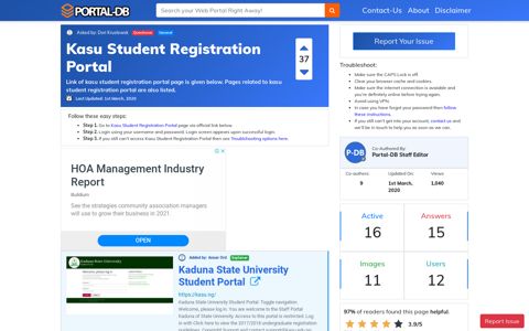 Kasu Student Registration Portal