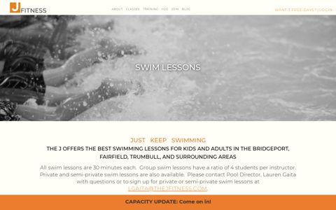 Swim Lessons in Fairfield County | The J Fitness | Bridgeport